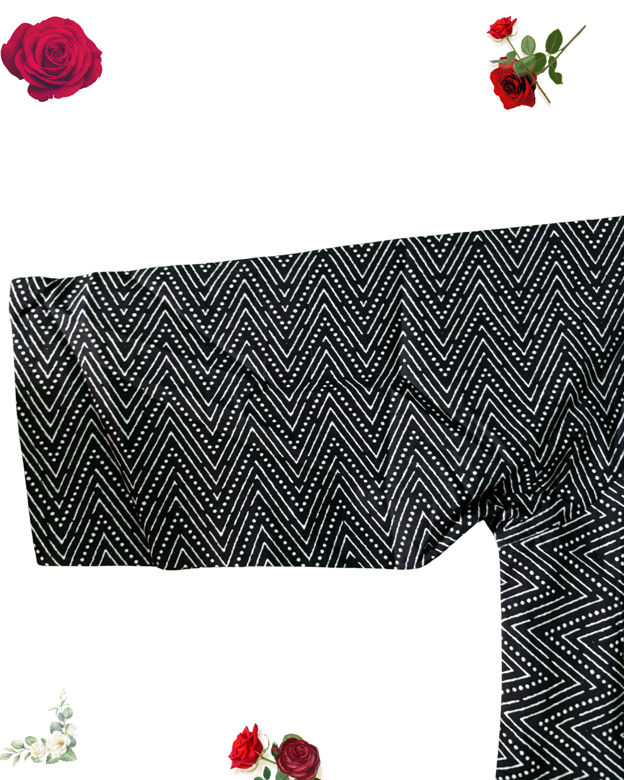 Black Geomatric Print A-line Cotton Kurti